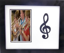 Wall Mount Music Photo Frame 9.5 X 11.5 with Black Treble Clef Holds 4x6 Photo W - £23.98 GBP