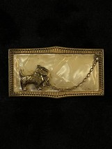 RARE Vintage SCOTTIE DOG Brass Gold Tone Frame Mother of Pearl Panel Pin... - £56.86 GBP