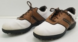 N) Nike Men&#39;s Air Tour Saddle Golf Shoes White Brown Size 9.5 - £23.35 GBP
