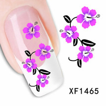 Nail Art Water Transfer Sticker Decal Stickers Pretty Flowers Pink Black... - $55.85 MXN