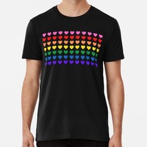 Bright Rainbow Of Hearts Retro 80s Style Size S to 5XL Made in the USA T-Shirt - £17.74 GBP