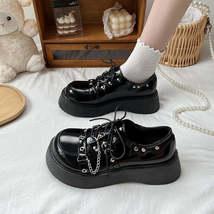 Retro Rivets Chains Chunky Platform Oxford Shoes For Women - £24.22 GBP+
