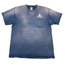 Vintage Pocket Tee Blank Navy Work T Shirt Distressed Heavily Sun Faded ... - £22.73 GBP