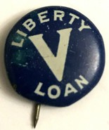 WWI US 5th V Liberty Loan Donation Patriotic Lapel Pin Button American A... - $17.47 CAD