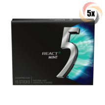 5x Packs 5 Gum React 2 Mint Flavor | 15 Sticks Per Pack | Fast Shipping - £12.83 GBP