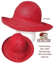 Kentucky Derby Style 110260 Red Hat Society 100% Straw Paper Hat - used - $19.95