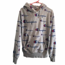 CHAMPION Reverse Weave Hoodie Mens M Sweatshirt All Over Print AOP Sweat... - £29.88 GBP