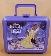 Vintage Plastic Aladdin Lunch Box w/ Thermos - Disney Beauty and the Beast - £14.86 GBP