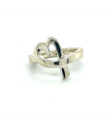 Tiffany &amp; Co Estate Heart Ring Size 4.75 Sterling Silver TIF274 - $193.05