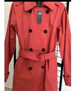 NEW Abercrombie Fitch Womens Coral Trench Coat XS Wind Water Resistant B... - €47,69 EUR
