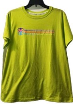 Champion Women&#39;s Size L Green Crew Neck T-Shirt Multicolor Text - $16.03