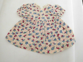 Vintage Cotton Flower Pattern Dress for Medium Size Wide Waist Doll - £9.45 GBP