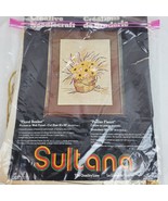 Vintage Sultana Needlecraft Floral Basket 16x20 Inch - $15.16 CAD