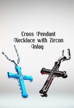 Cross Pendant Necklace | 60cm Stainless Steel Chain | Gothic Style Jewelry - €10,72 EUR