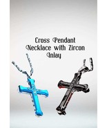 Cross Pendant Necklace | 60cm Stainless Steel Chain | Gothic Style Jewelry - $234.33 MXN