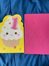 American Greetings Girl Cupcake One Year Old Birthday Card *NEW* LL1 - £4.32 GBP
