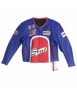 602-Blue/Red Speed By Designers, Men&#39;s Racing Leather Jacket (See descri... - $425.91 CAD