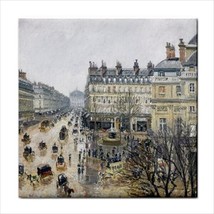 French Theater Square Paris Camille Pissarro Art Border Backsplash Ceramic Tile - £12.14 GBP