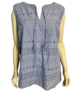 Talbots Plus Petite Women&#39;s Sleeveless Eyelet Blouse Light Blue 3XP NWT - $45.60 CAD