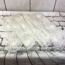 Handmade Crocheted Table Runner White Acrylic 20” x 72” Delicate Spirals - £15.85 GBP