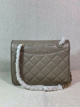 NEW Tory Burch French Gray Leather Savannah XBody/Shoulder Bag $475 - £330.25 GBP
