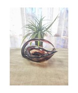 Vintage Cornucopia Basket, Art Glass Murano Style, Candy Dish Hand Blown... - £14.95 GBP