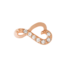 Origami Owl Charm (New) Rose Gold Infinity Heart - Rose Gold W/ Crystals - £6.95 GBP