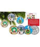 PEANUTS CHRISTMAS Charlie Brown JFK Half Dollar 3-Coin Set Tree Ornament... - £12.52 GBP