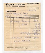 Franz Austen Producer High-quality Led Crystal Receipt Bayer Germany 1976  - £14.04 GBP