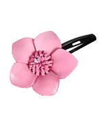 Cute and Colorful Light Pink Tropical Flower Leather Hair Clip - £6.62 GBP