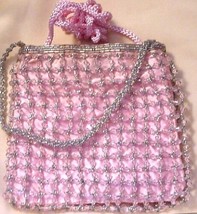 Beautiful Smal Light Pink Evening Bag Purse SHoulder or Hand Strap - $39.55