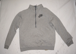 Nike Sweater Mens Size Medium Gray Half Zip Up Swoosh Pullover Sweatshirt U742 - £22.20 GBP