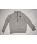 Nike Sweater Mens Size Medium Gray Half Zip Up Swoosh Pullover Sweatshir... - $29.69