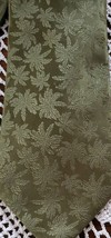 Rooster Brand ~ Handmade ~ 100% Silk ~ 58&quot; Long ~ Green w/Leaf Design Ne... - £11.79 GBP