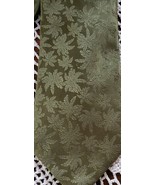 Rooster Brand ~ Handmade ~ 100% Silk ~ 58&quot; Long ~ Green w/Leaf Design Ne... - £11.98 GBP