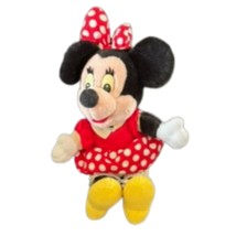Disney Minnie Mouse Plush Stuffed Animal Red Polka Dot Dress Bow Toy Cute - $15.84
