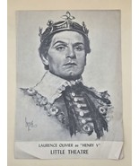 Henry V Shakespeare Laurence Olivier  1940&#39;s LITTLE THEATRE Program-RARE! - $27.08