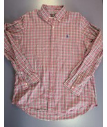 Ralph Lauren Size L Cotton Pink Plaid Button Down Shirt Embroidered Pony... - £11.58 GBP