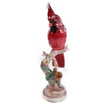 Vintage Will George Pasadena Hand Painted Ceramic Red Cardinal Bud Vase Figurine - £43.09 GBP