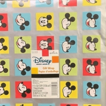 Disney Hallmark Mickey Mouse Character Multicolor Gift Wrap Two Sheets - $7.60