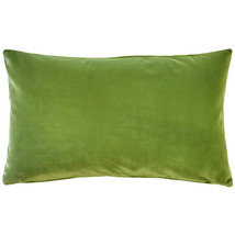 Castello Summer Green Velvet Throw Pillow 12x20, with Polyfill Insert - £30.33 GBP