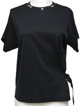 Authenticity Guarantee 
LOUIS VUITTON Black T-Shirt Side Strap Top Gold ... - £934.46 GBP