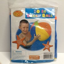 Inflate 4 Fun 20 Inch Beach Ball Pool Toy Sturdy Vinyl Summer - £9.42 GBP