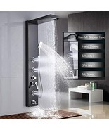 Alenart Shower Panel System, Massage Jets Handheld Sprayer, Rainfall, Black - £132.25 GBP