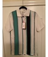 Nike Golf Vertical Stripe Polo Shirt Size: Medium Color: White/Green/Obs... - $42.00