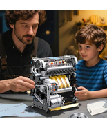 853 Pcs Visible L4 Internal Combustion Ohc Engine Motor Working Model DI... - $95.79 CAD