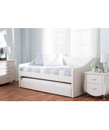 Beagan White Faux Leather Upholstered Daybed w/Guest Trundle Bed - $12,198.24 MXN