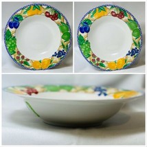 Sango &quot;DELIGHT&quot; 4869 Rim Soup/Pasta Bowl Fruits On Border Oven Safe 9 1/4&quot; D - £12.45 GBP