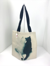 Cat Tote Bag Lightweight Black White Tail Heart Love B2V - $9.89