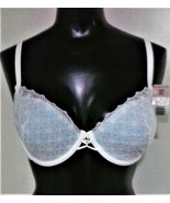 Vassarette Blue/White Embroidered Lace Underwire Bra Size 36D NEW WITH TAGS - £11.14 GBP